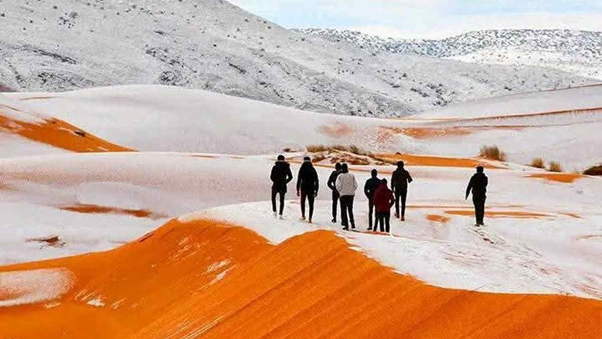 Maltempo in Algeria: la neve imbianca il deserto