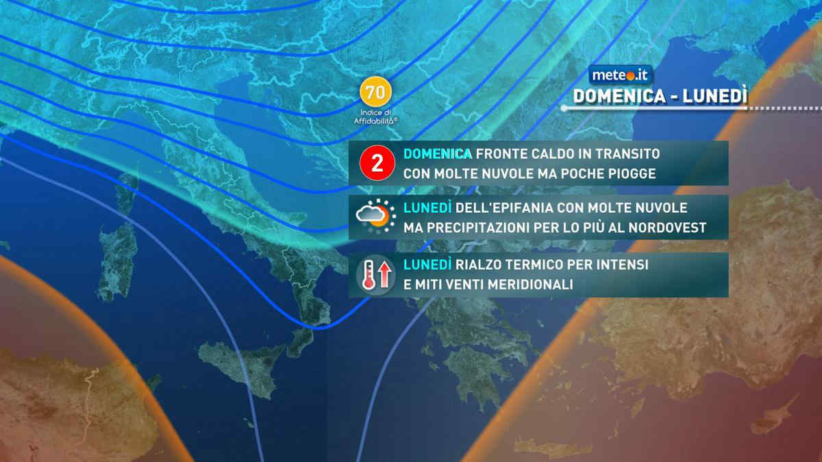 Meteo, l'Epifania porterà sull'Italia la perturbazione n.2