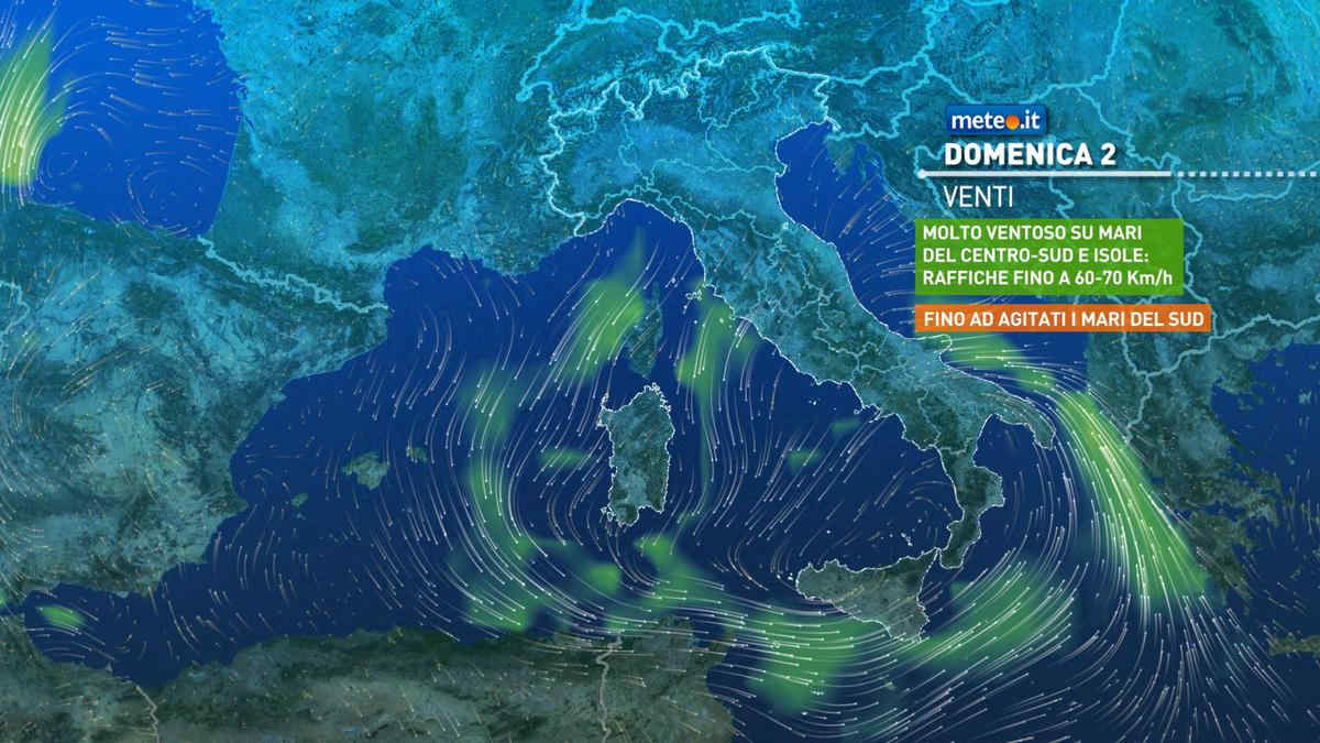 Meteo, oggi domenica 2 febbraio, piogge intense nelle Isole e al Sud