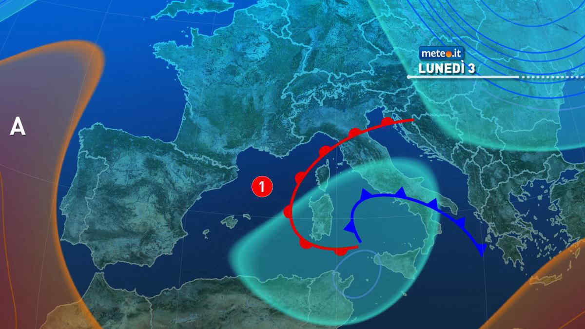 Meteo, il vortice ciclonico insiste fino a domani: le zone a rischio maltempo