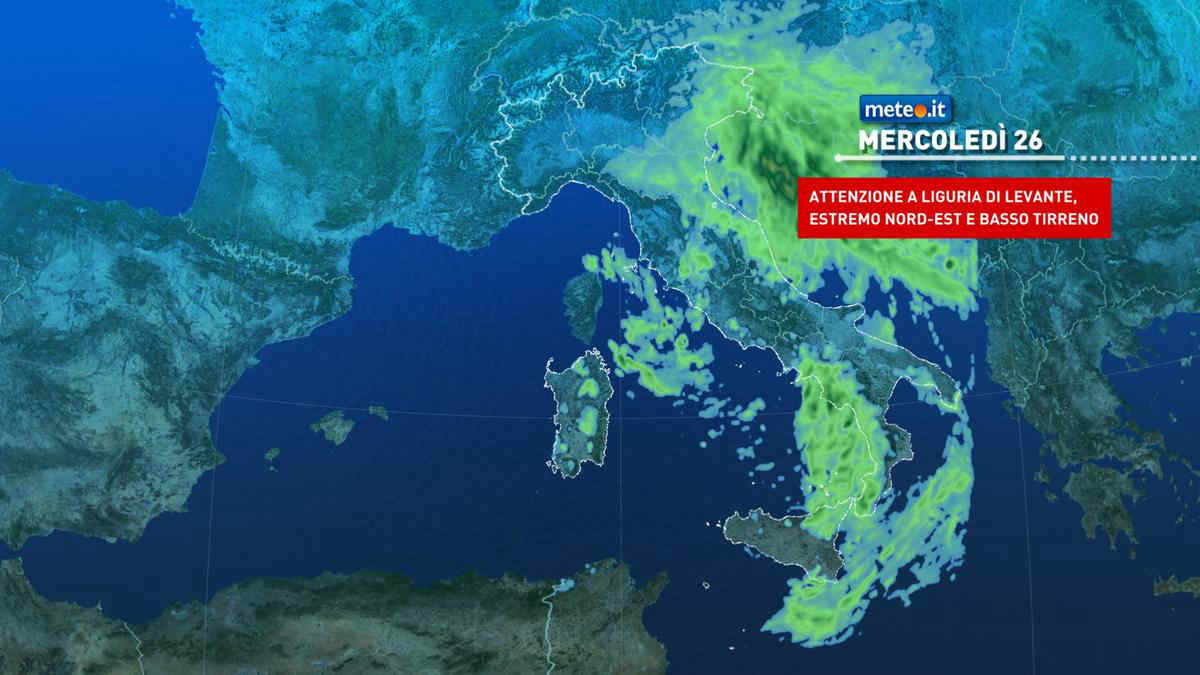 Meteo, domani maltempo in molte regioni: attenzione al rischio di piogge intense! Le previsioni dal 26 febbraio