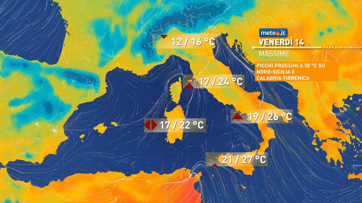 Meteo 14 marzo: ancora maltempo e neve fino ai 1000 metri! Al Sud si sfiorano i 30 gradi