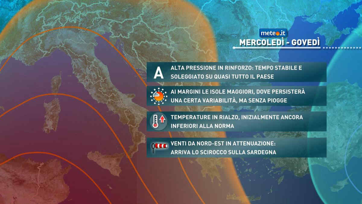 Meteo, alta pressione fino a venerdì 21 marzo