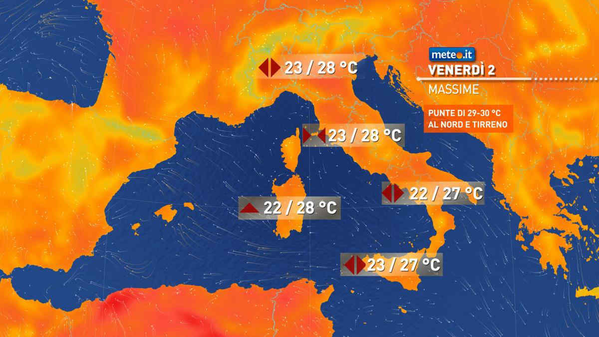 Meteo, 2 maggio con 30 gradi ma da domenica cambia tutto