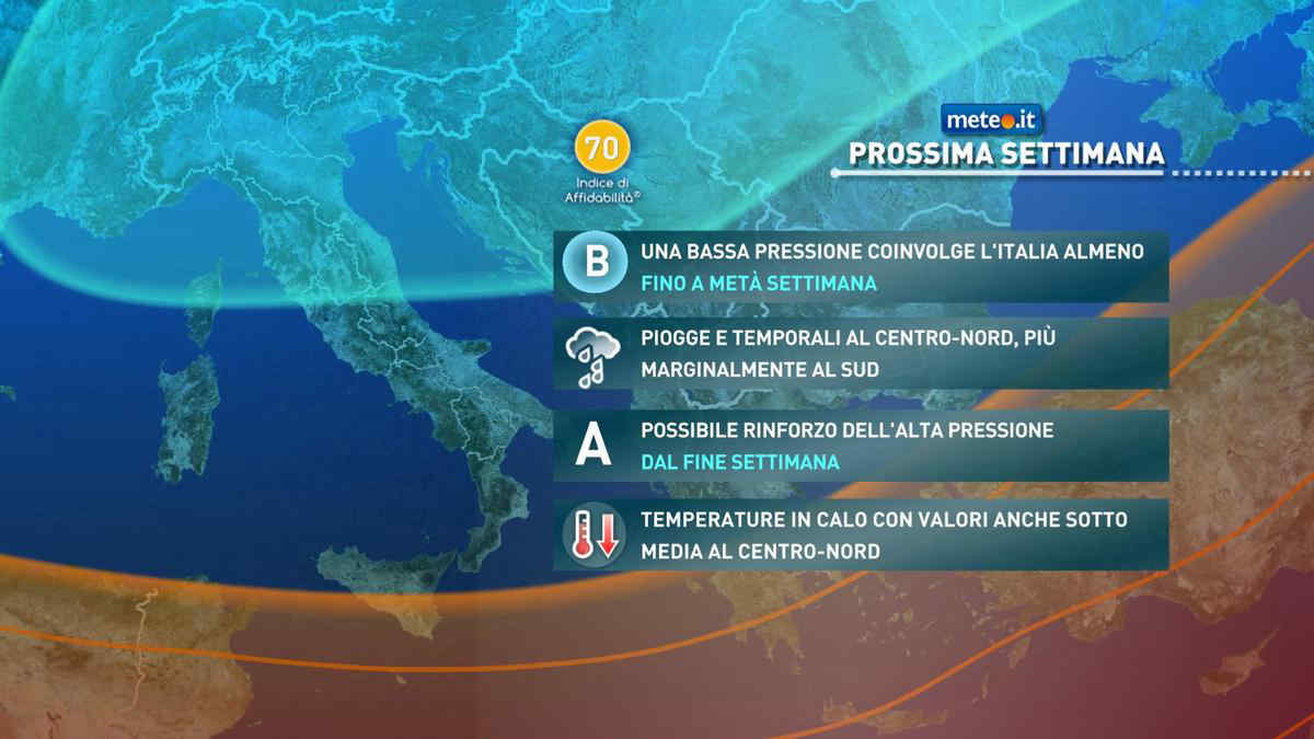 Meteo, 4-8 maggio: settimana di maltempo e calo termico