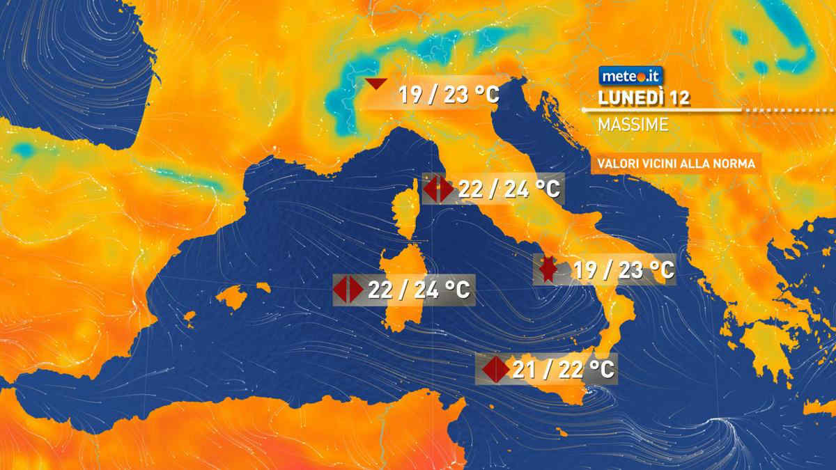 Meteo, settimana al via con piogge e temporali: le zone a rischio lunedì 12 maggio