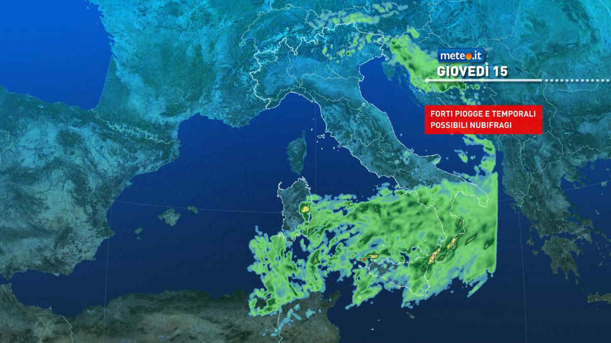 Meteo: ciclone mediterraneo in arrivo! Forti venti, rischio mareggiate e possibili nubifragi. I dettagli