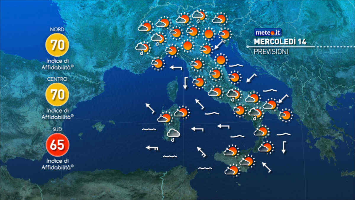 Meteo 14 maggio: qualche ora di tregua, poi ciclone mediterraneo e rischio nubifragi! Le zone a rischio