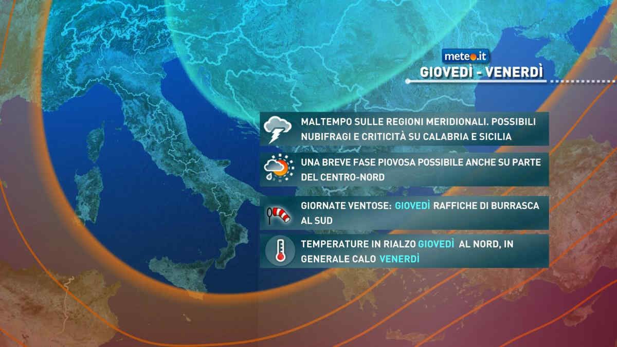 Meteo: 15-16 maggio con forti venti, nubifragi e criticità. Ecco dove