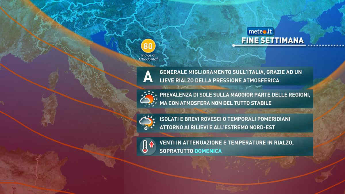 Meteo weekend, 17-18 maggio con tregua dai temporali