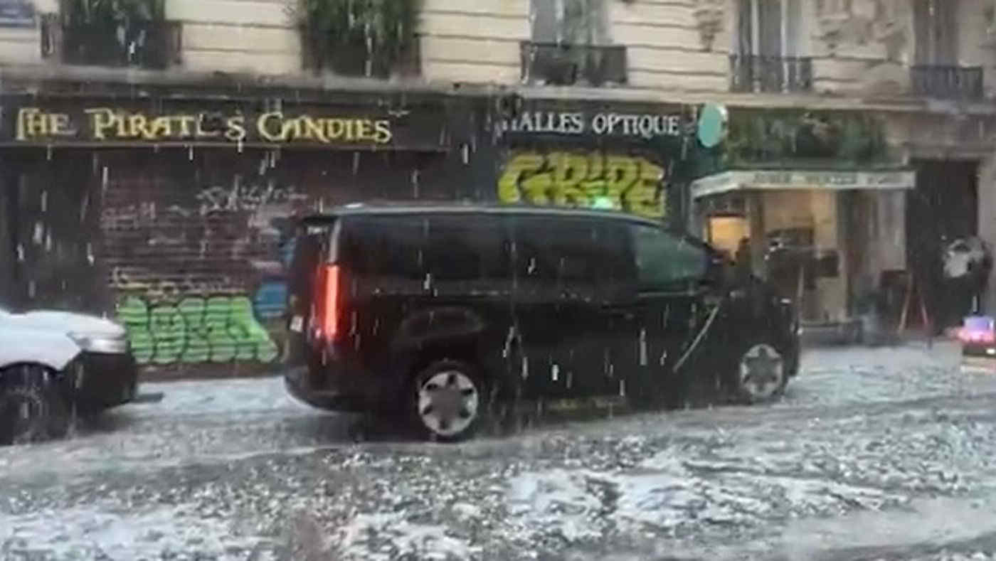 Maltempo a Parigi, una violenta grandinata si è abbattuta in città