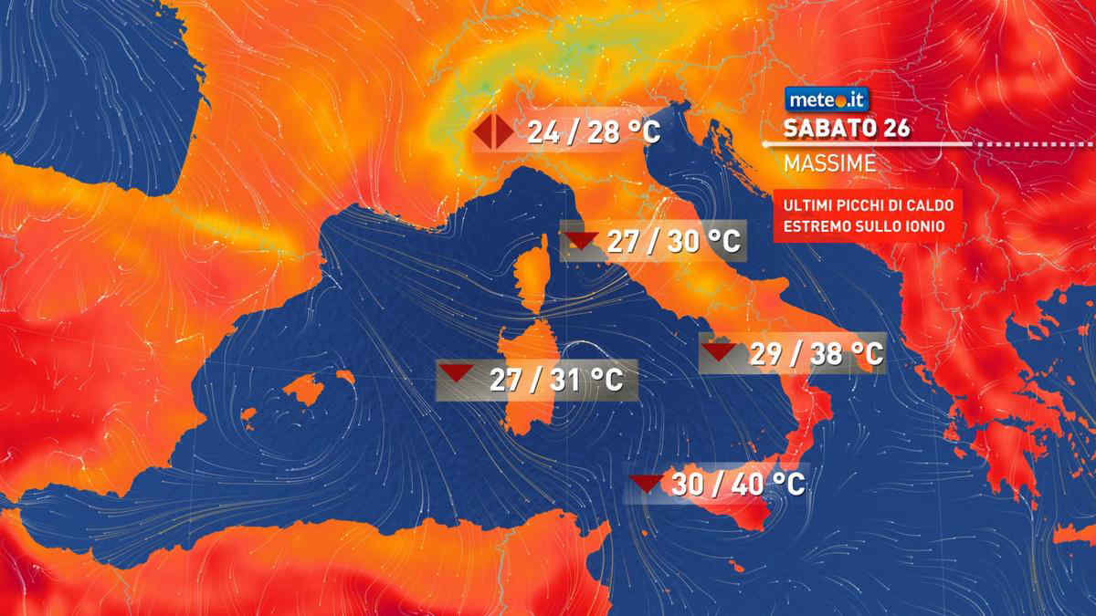 Meteo: nel weekend si smorza la calura! Sabato 26 temporali al Nord e non solo