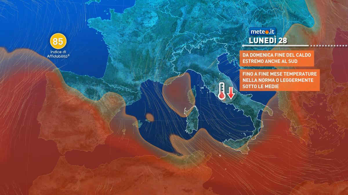 Meteo: inizio di settimana con clima più fresco e molti temporali. La tendenza