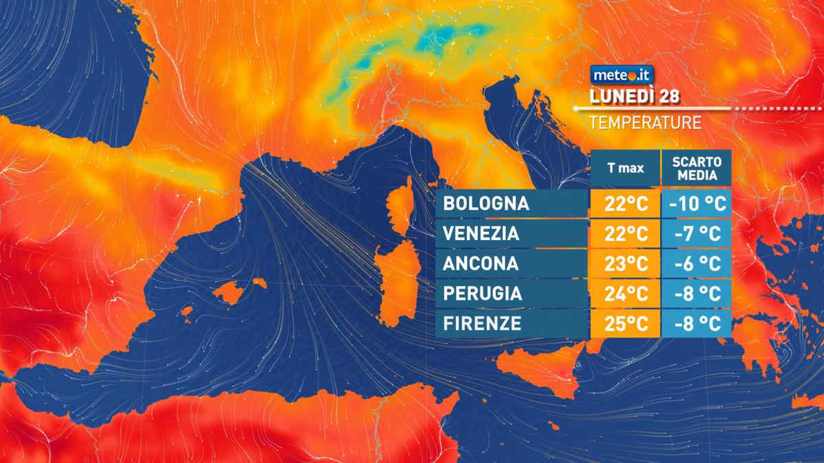 Meteo 28 luglio: intenso maltempo, attenzione alle criticità! Clima da inizio autunno in molte zone