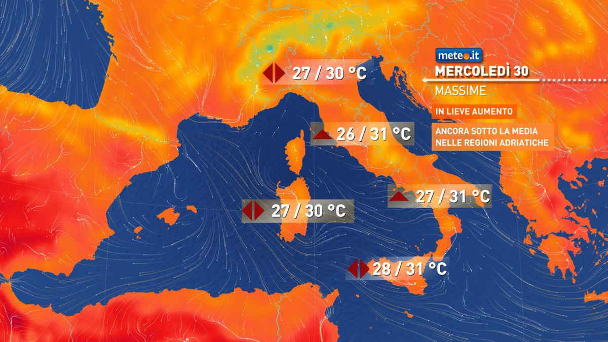 Meteo: mercoledì con prevalenza di sole e poche piogge, ecco dove saranno possibili