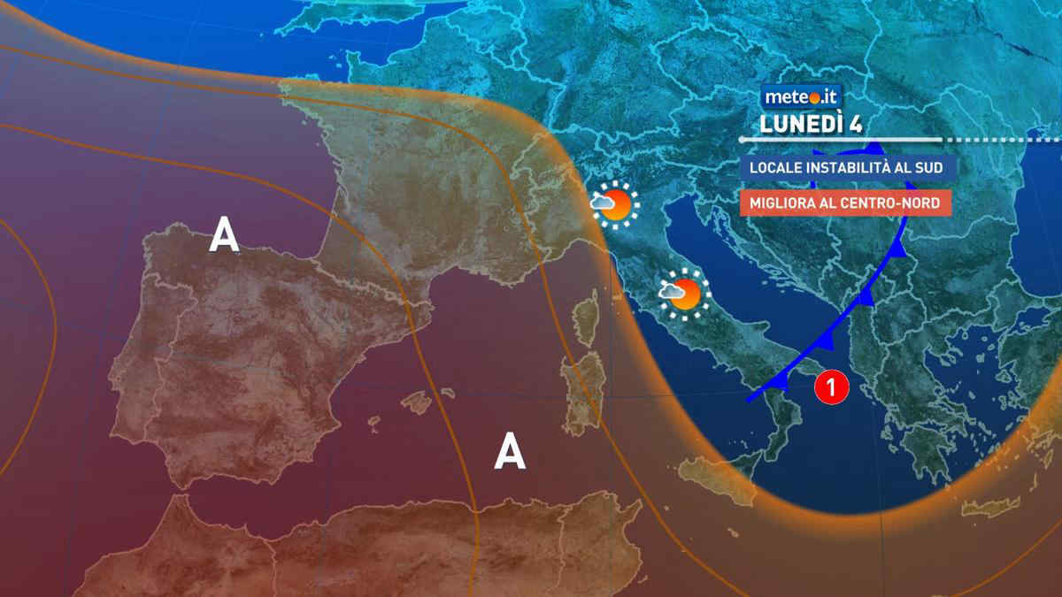 Meteo, domani ultime piogge al Centro-Sud: le previsioni da lunedì 4 agosto