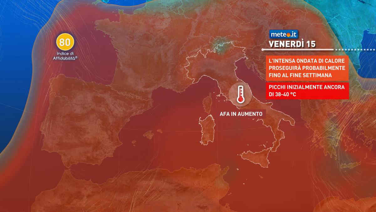 Meteo: Ferragosto caldo e afoso, pochi temporali. Quando mollerà la presa l'Anticiclone?