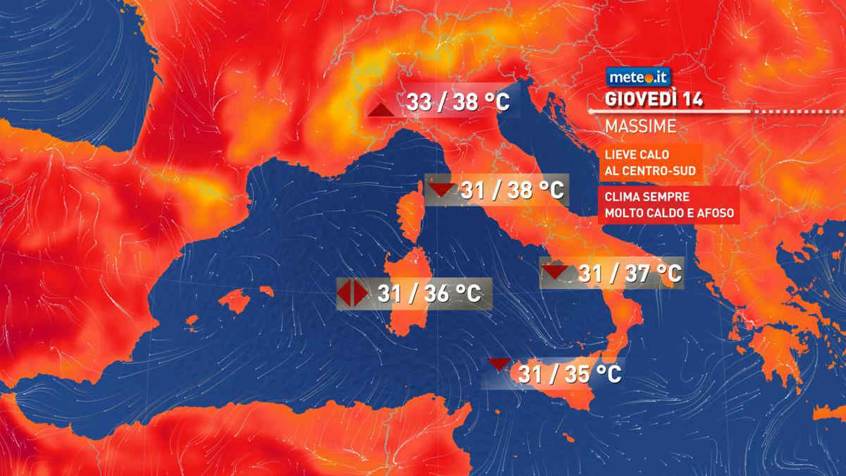 Meteo 14 agosto: clima rovente, da Ferragosto picchi meno estremi! Rischio forti temporali