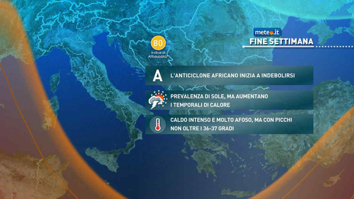 Meteo: 16-17 agosto con rischio temporali e caldo meno estremo! Poi cambia lo scenario al Nord
