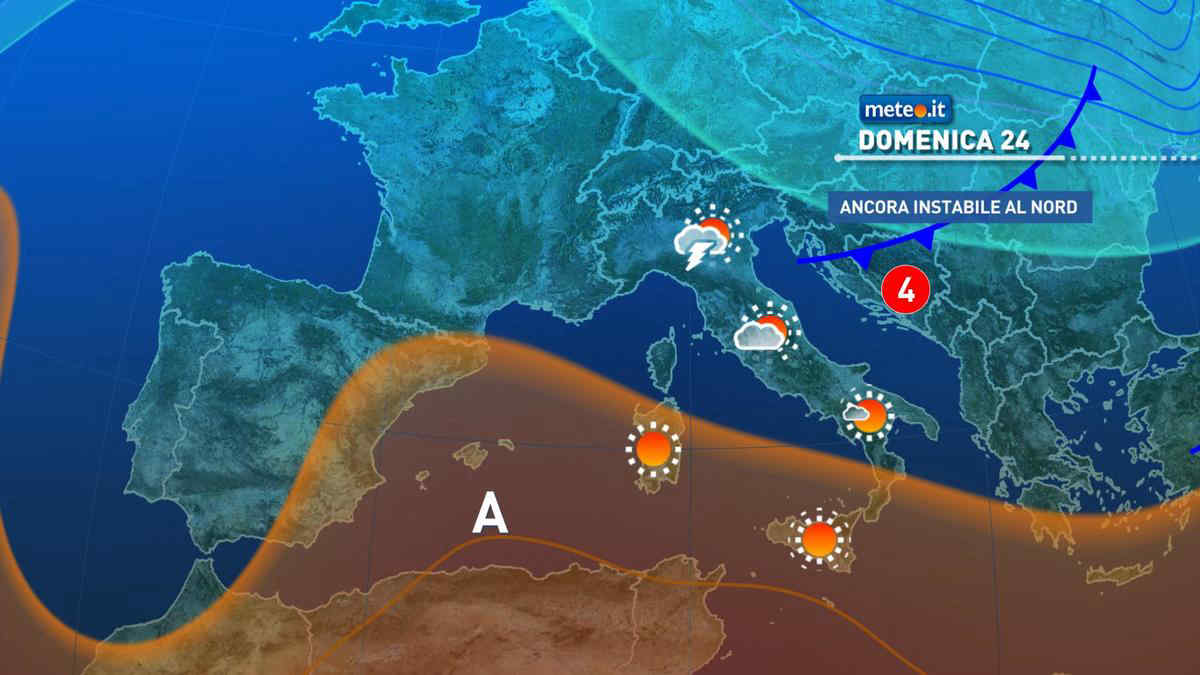 Meteo, dal 24 agosto nuove fasi instabili: la tendenza