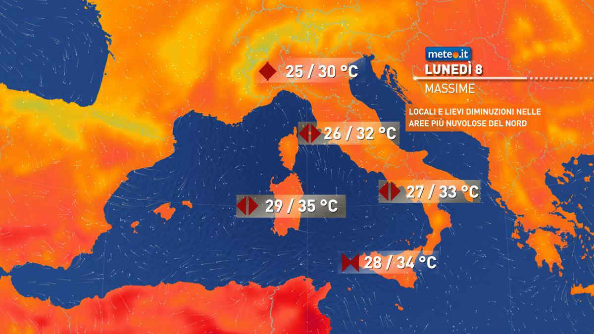 Meteo, lunedì tra caldo anomalo e qualche pioggia. Le previsioni da lunedì 8