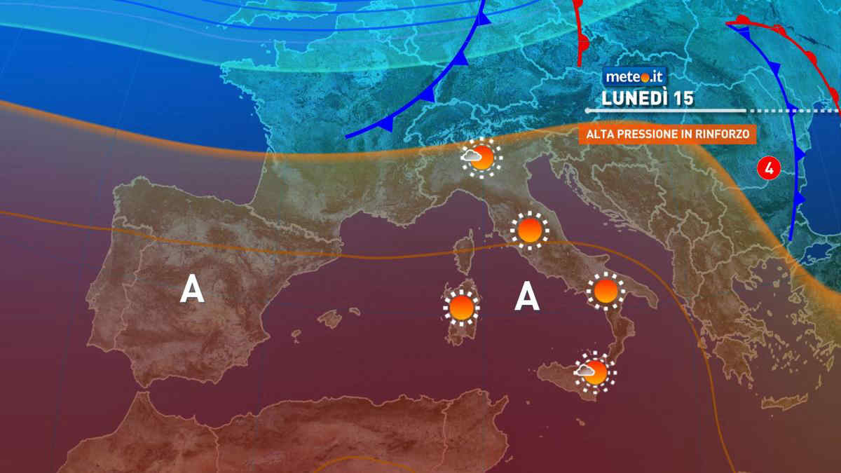 Meteo: da lunedì 15 al via una lunga parentesi estiva! Sole e temperature oltre la media