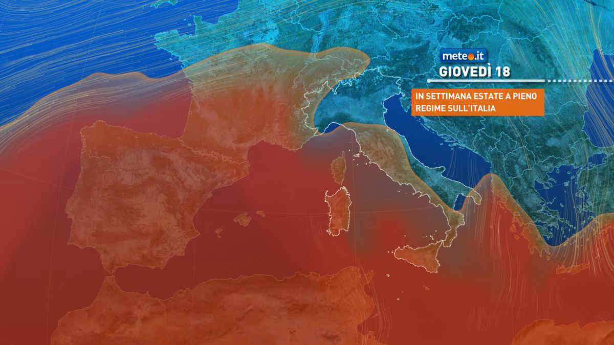 Meteo: da giovedì 18 alta pressione africana ben salda e caldo anche in montagna. La tendenza