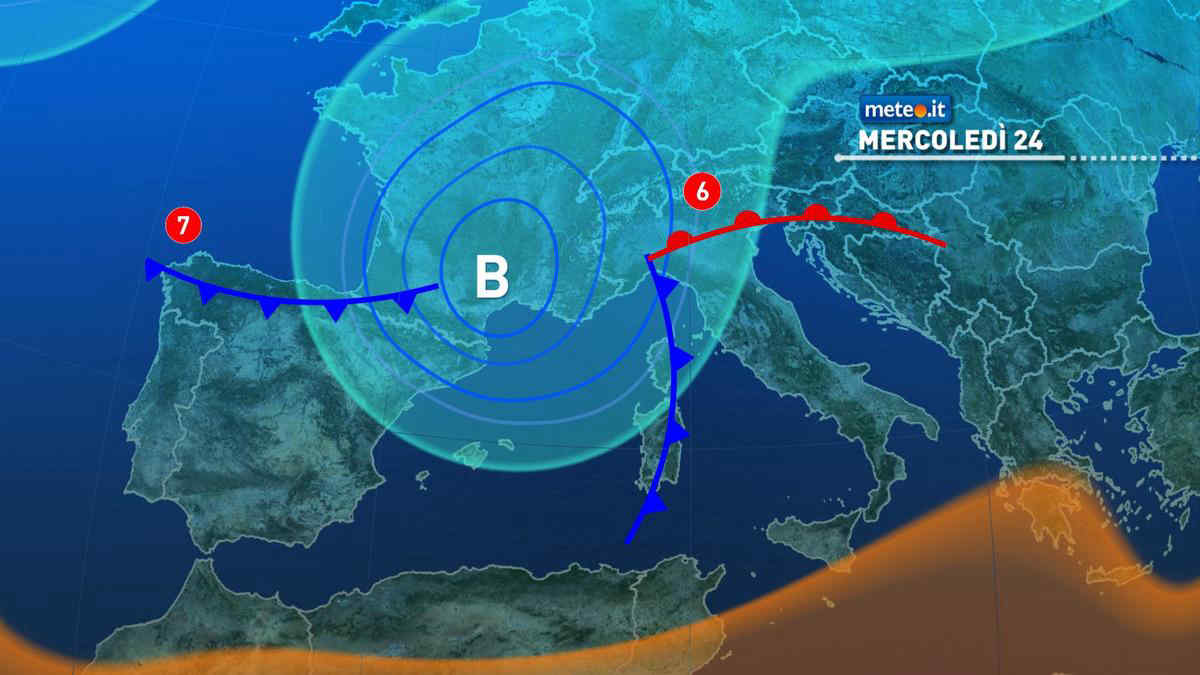 Meteo, vortice ciclonico sull'Italia: piogge e temporali anche mercoledì 24 settembre