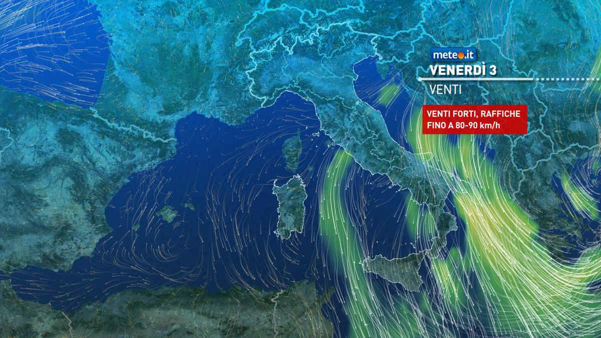 Domani ancora vento forte e poche piogge. Le previsioni da venerdì 3 ottobre