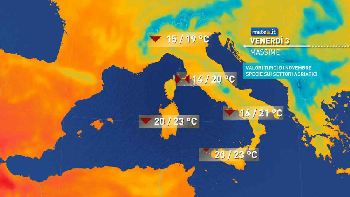 Meteo: vento di burrasca e aria fredda, ma si attenua il maltempo. Le previsioni da venerdì 3 ottobre