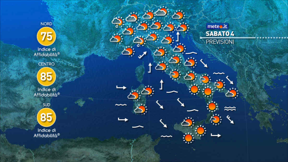 Meteo: weekend con piogge intense, forti venti e rischio criticità. Ecco dove