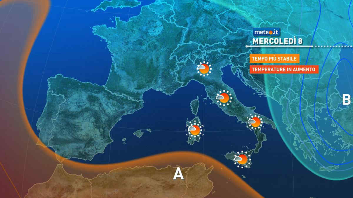 Meteo: mercoledì 8 bel tempo ovunque, il clima si riscalda! Poi qualche pioggia: la tendenza