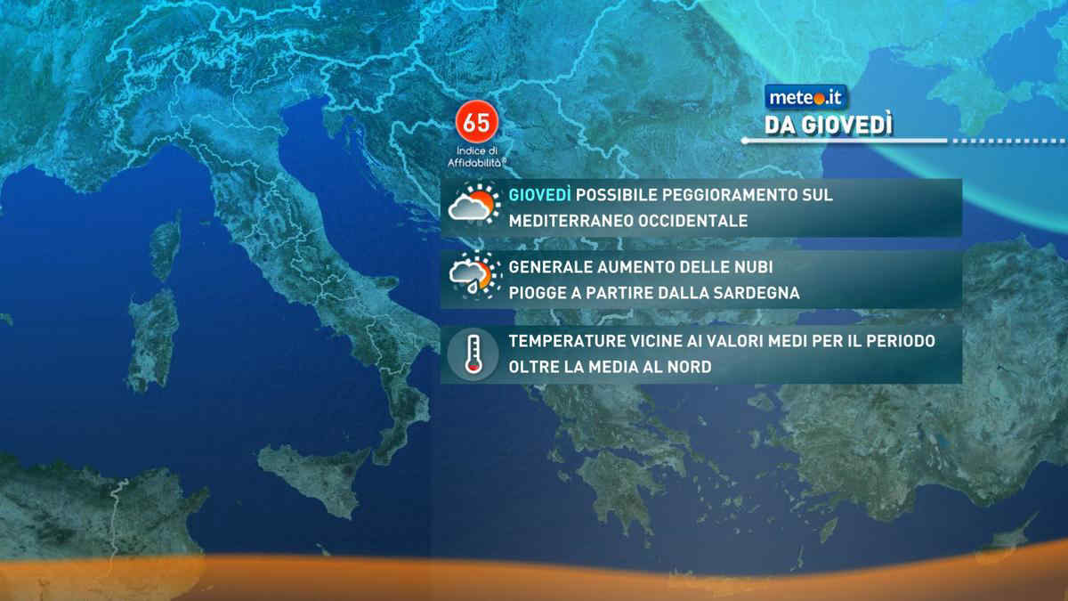 Meteo, dal 9 ottobre vortice mediterraneo: la tendenza