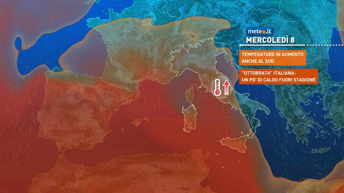Meteo, 8 ottobre stabile e molto mite: oltre 25 gradi