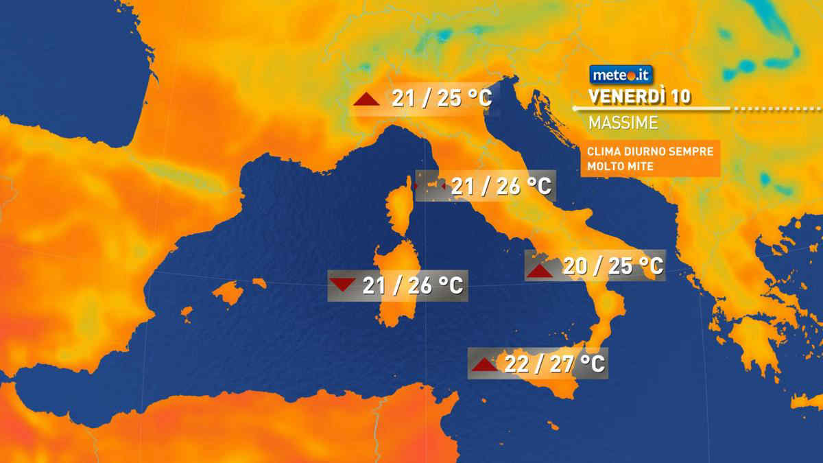 Meteo: oggi (10 ottobre) e nel weekend clima insolitamente caldo sull'Italia!
