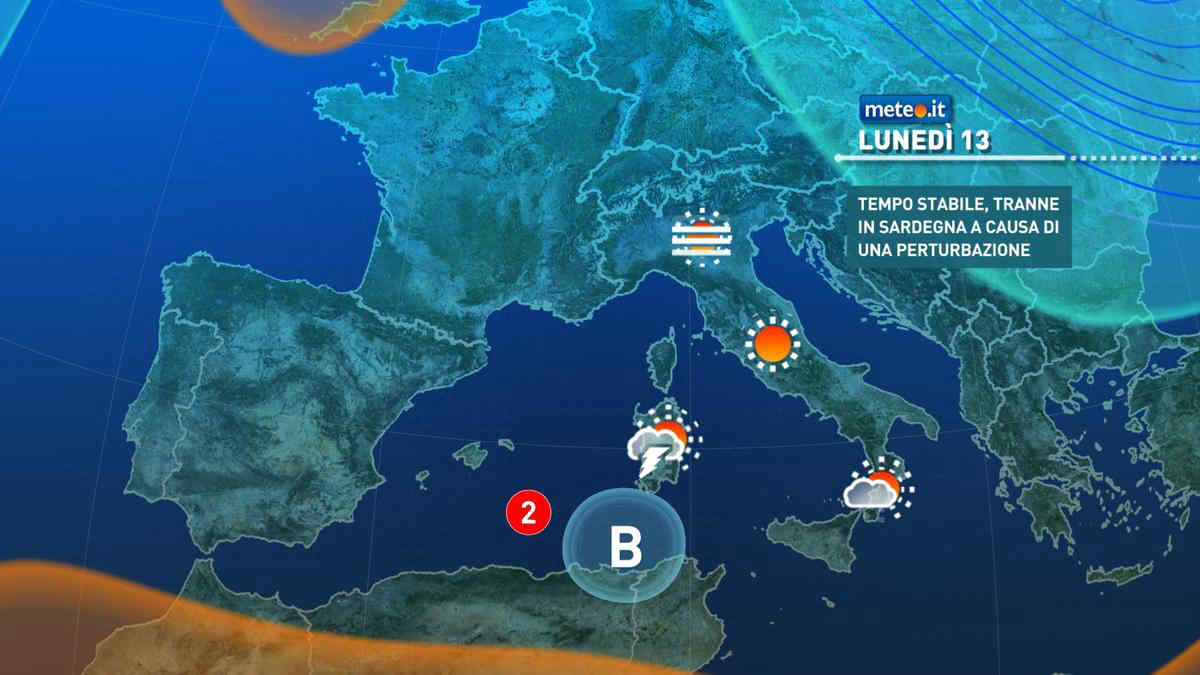 Anticiclone protagonista anche a inizio settimana, poi arrivano nuvole e aria più fresca. La tendenza da lunedì 13 ottobre
