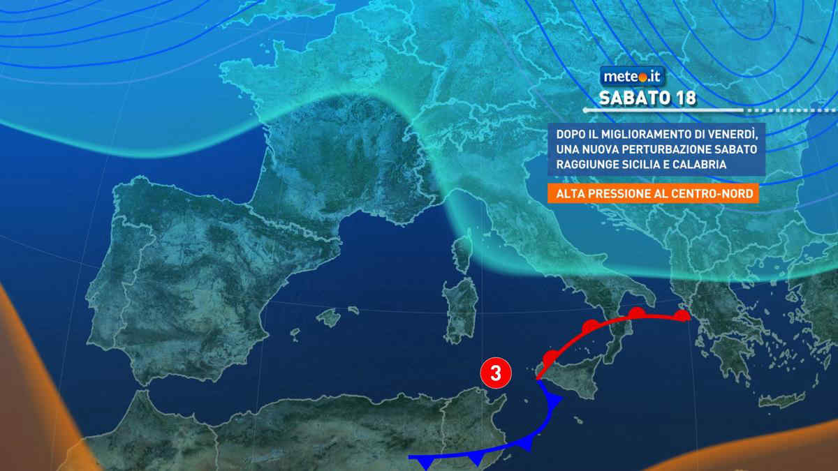 Meteo, nuova perturbazione sul Sud: le zone a rischio pioggia da sabato 18 ottobre