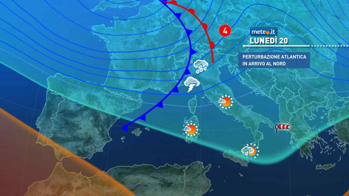 Meteo, settimana al via con una nuova perturbazione: torna la pioggia anche al Nord. La tendenza da lunedì 20 ottobre