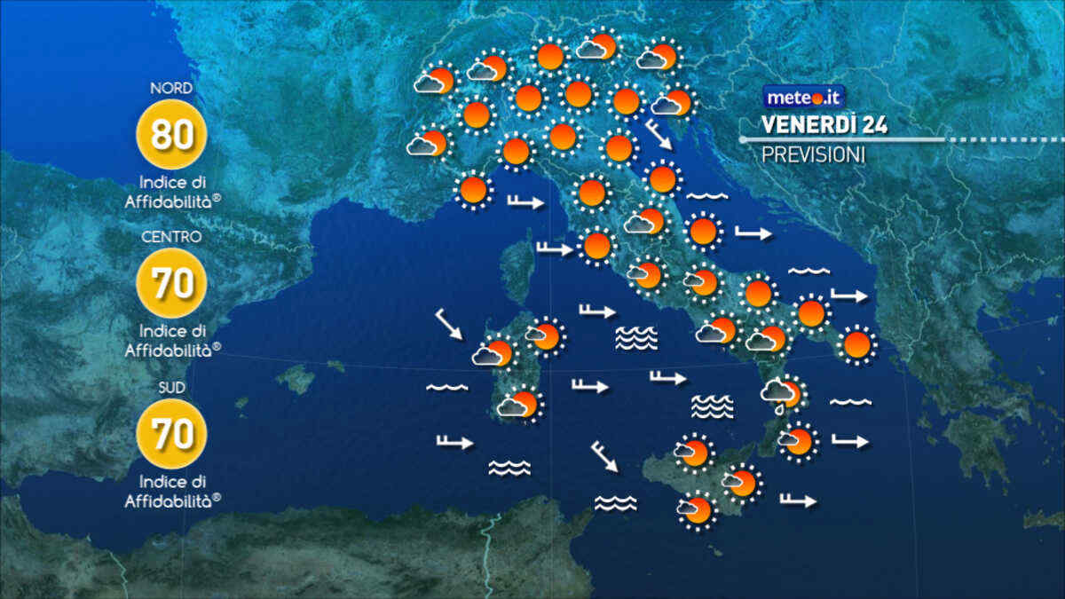 Meteo: maltempo diffuso nelle prossime ore! Venerdì 24 forti venti: ecco dove