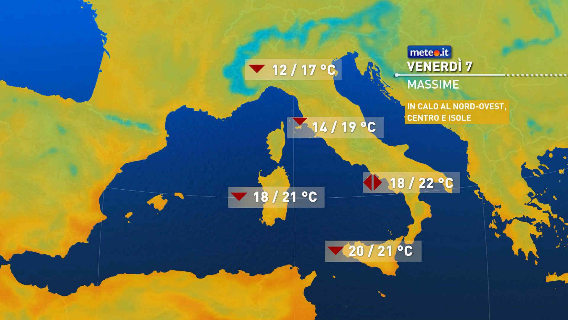 Meteo: venerdì 7 al via una fase di maltempo con piogge intense e forti venti