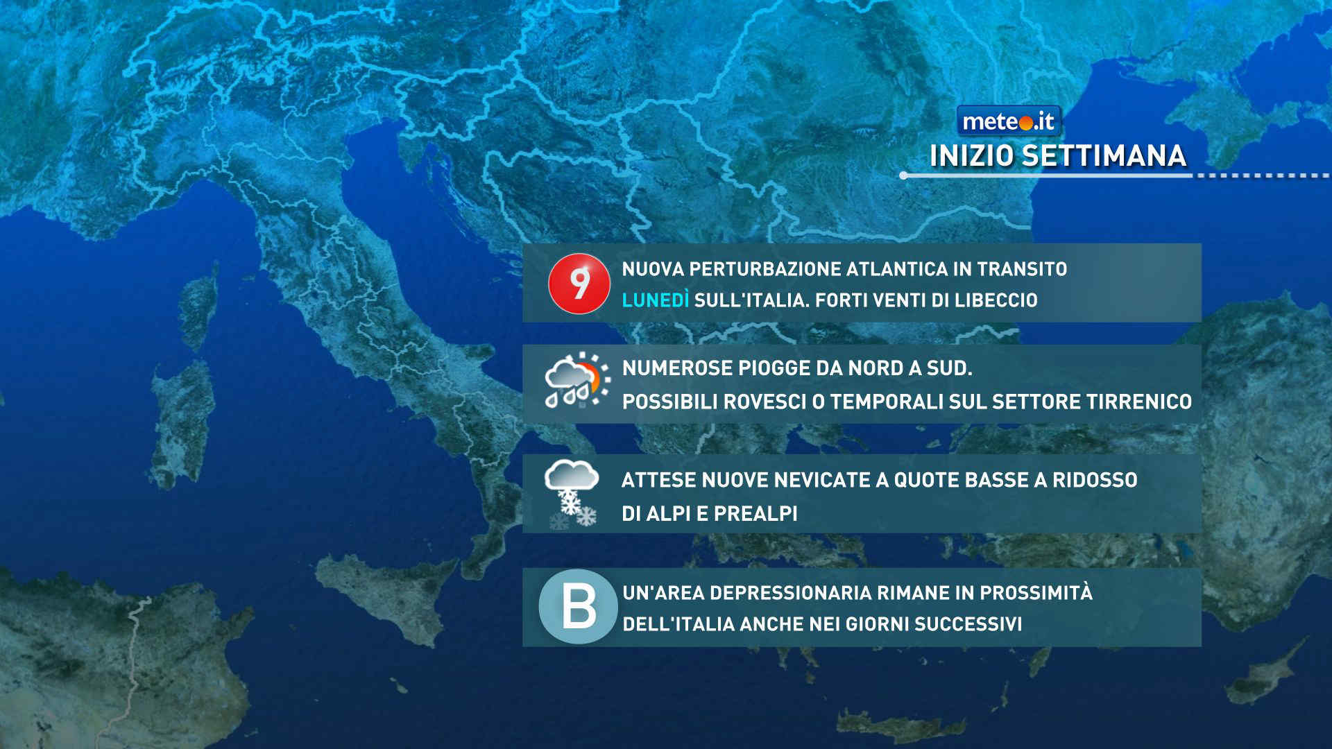 Meteo, maltempo invernale anche la prossima settimana: la tendenza