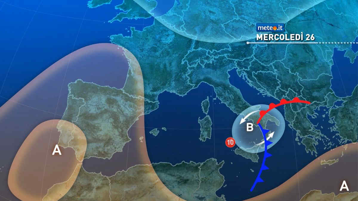 Meteo, nuovo impulso freddo e maltempo: le previsioni da mercoledì 26 novembre