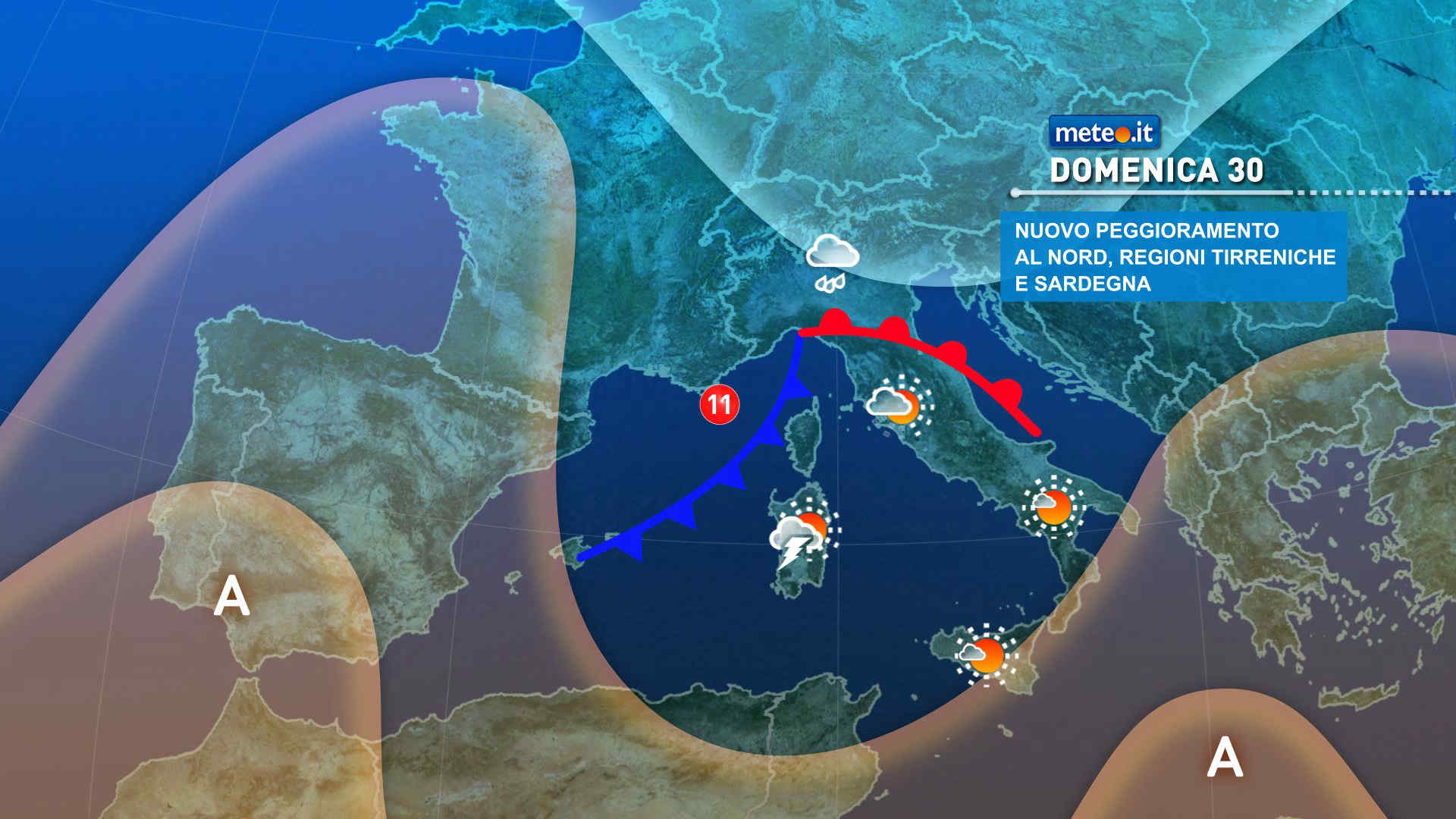 Meteo: domenica 30 ancora pioggia! Migliora a inizio dicembre?