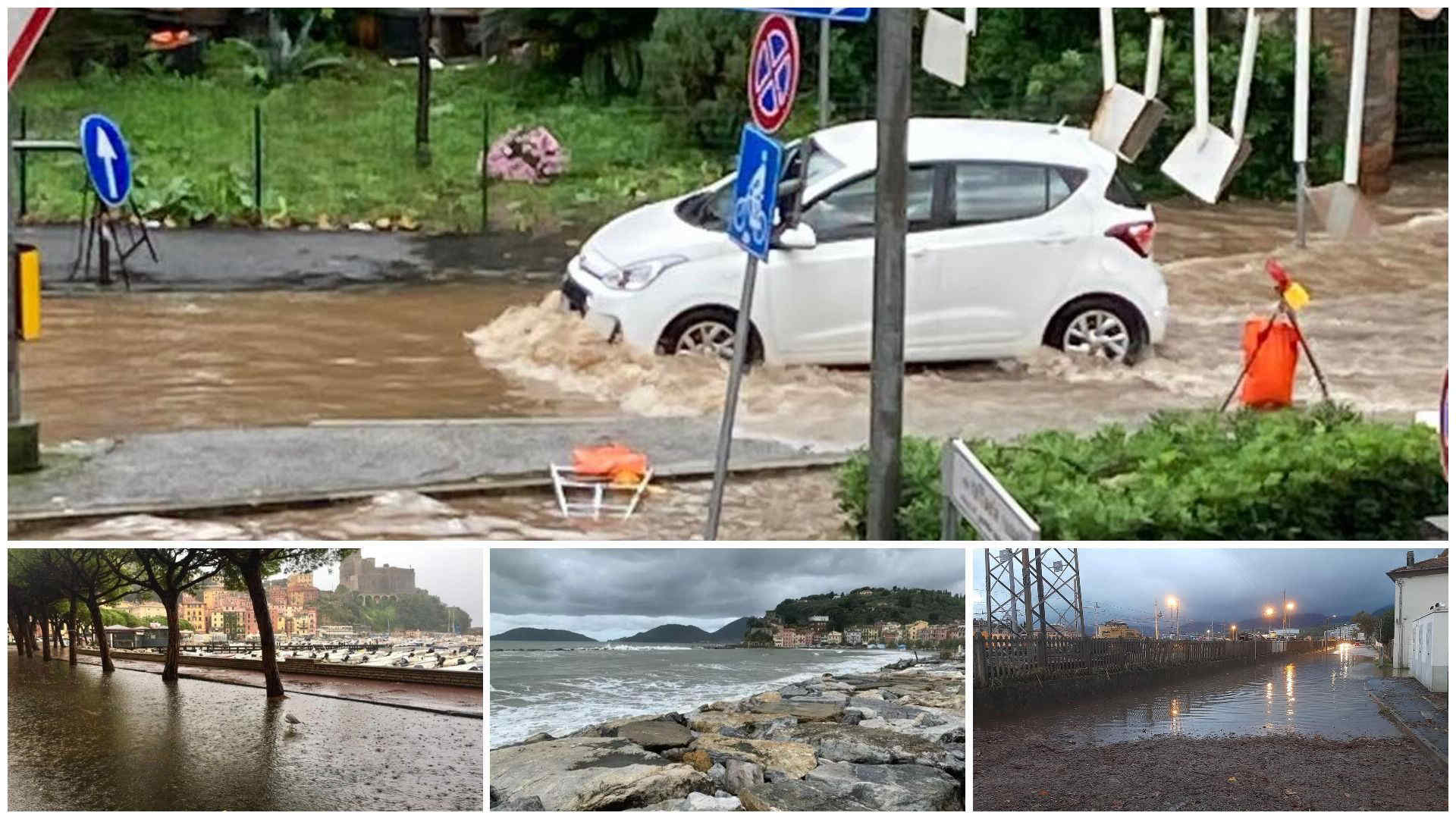 Maltempo in Liguria: strade allagate e pronto soccorso invaso dall'acqua a La Spezia
