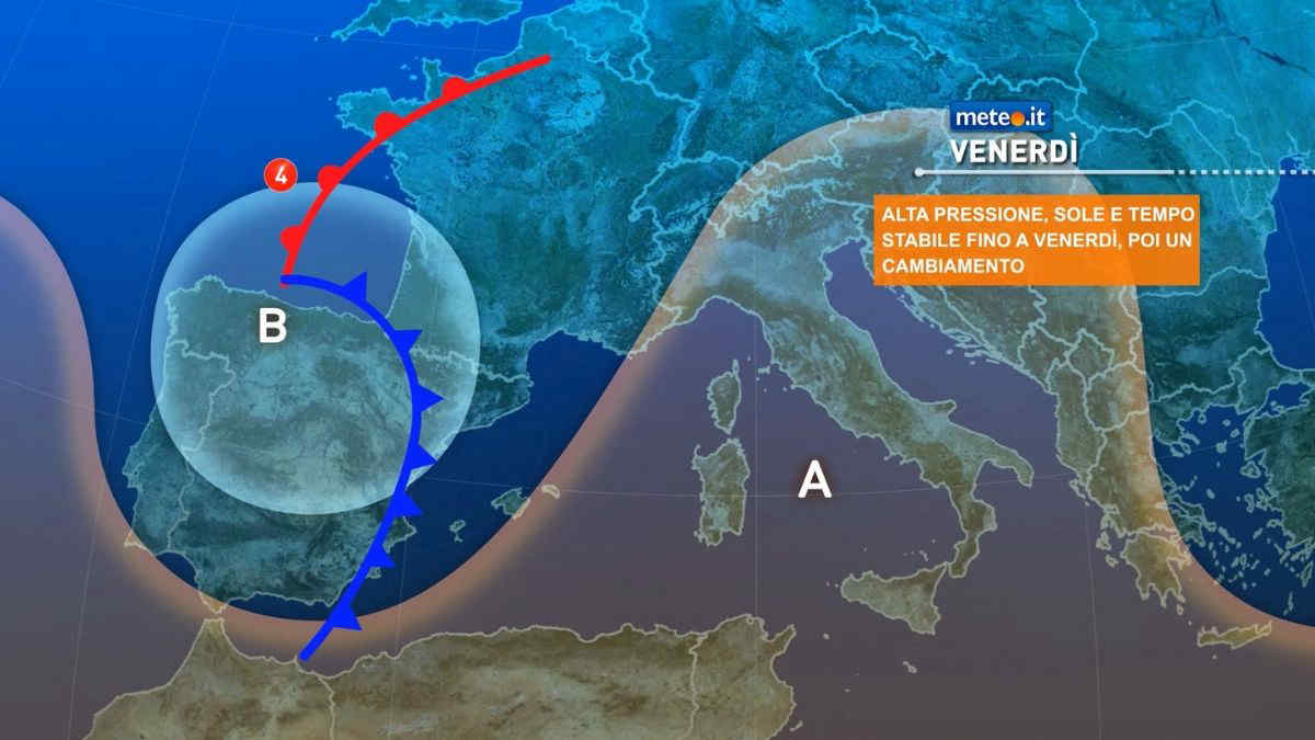 Meteo: venerdì 14 con l'alta pressione, poi si cambia