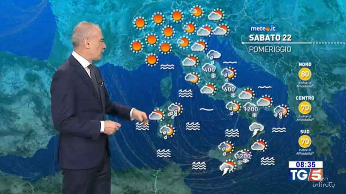 Meteo, vortice invernale sull'Italia: freddo, vento e neve