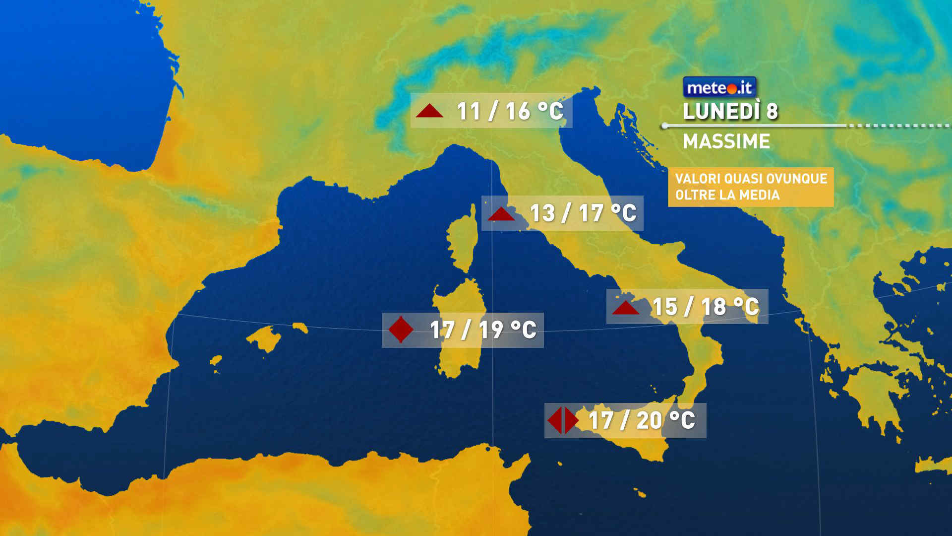 Meteo, Immacolata con prevalenza di sole