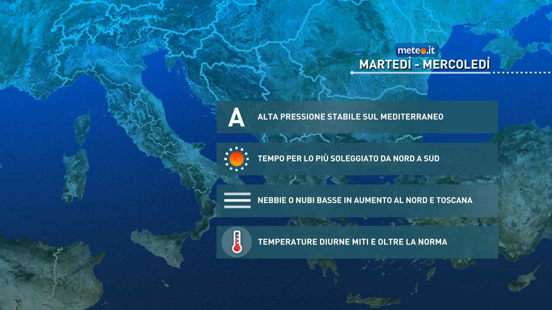 Meteo, alta pressione ad oltranza. Assenza di pioggia, neve e clima mite