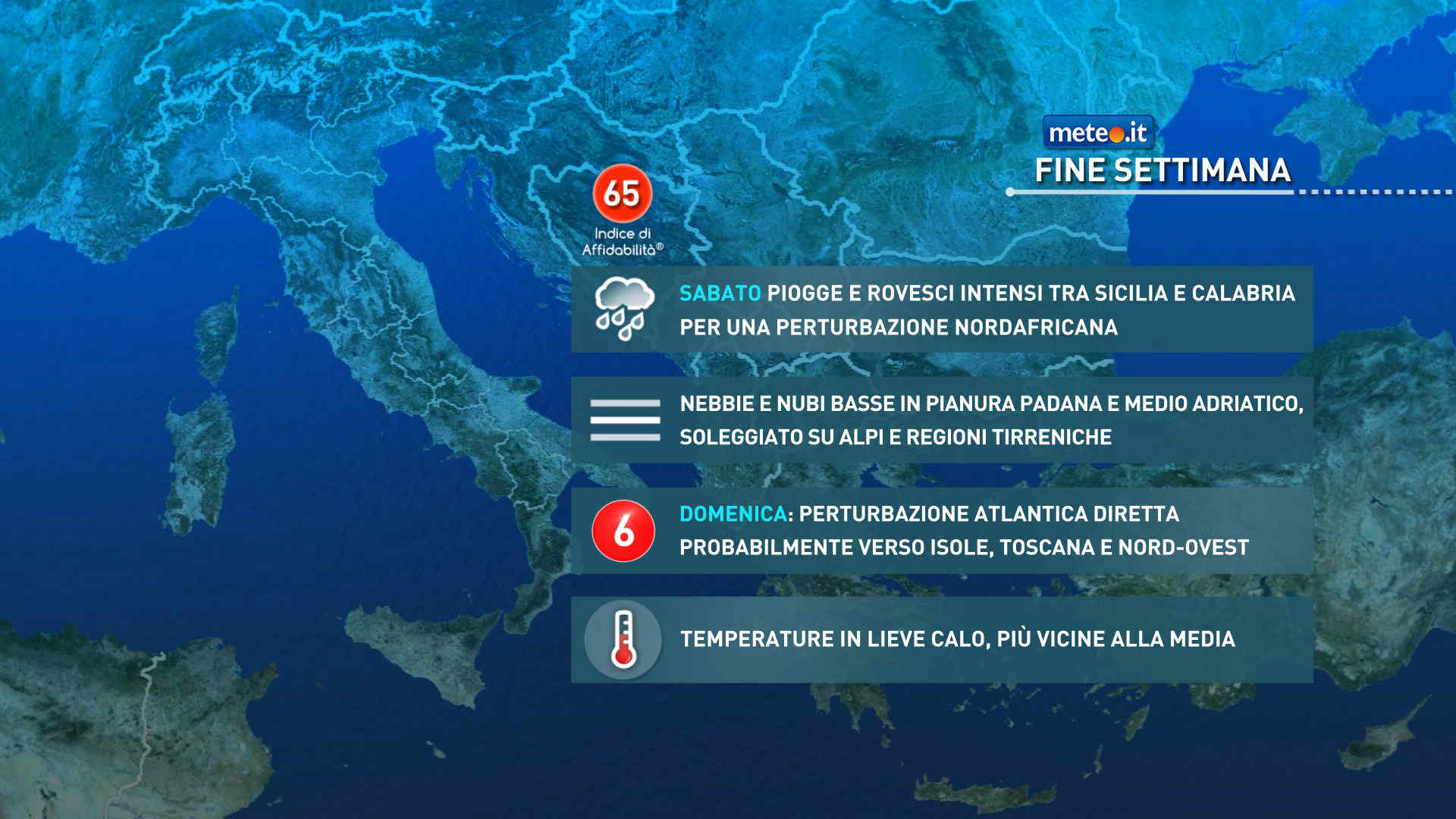 Meteo: nel weekend rischio di forte maltempo all'estremo Sud. La tendenza