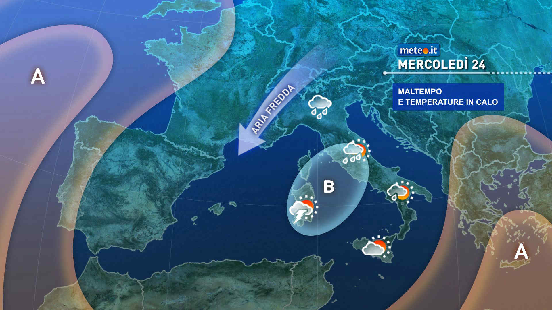 Vigilia e Natale con pioggia, neve sulle Alpi e clima più invernale